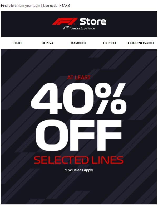 At Least 40% Off - The Race is on...