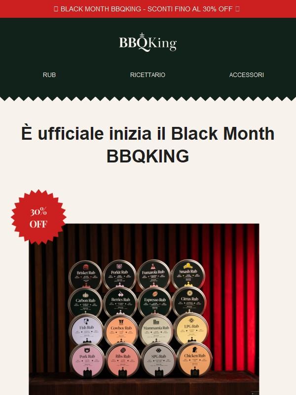 🔥 È iniziato il Black Month BBQKing: -30% su tutto!