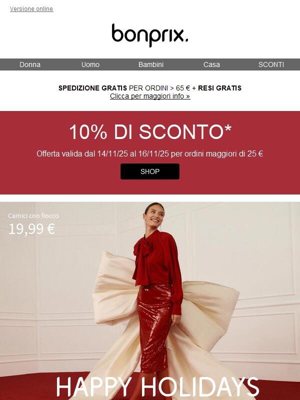 Il tuo 10% di sconto ti aspetta!