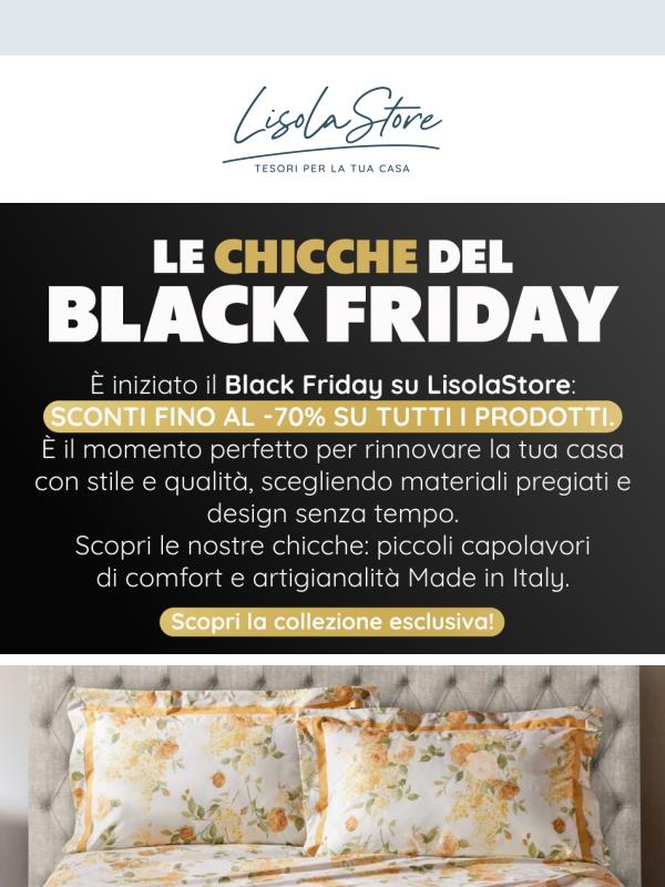 Scopri le Chicche del Black Friday: eleganza e comfort fino al -70%