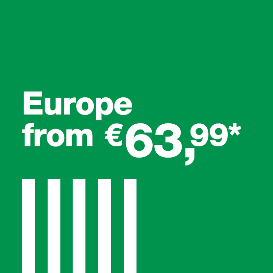 Europe from 63,99 €.