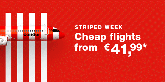 striped week - cheap flights from € 41,99