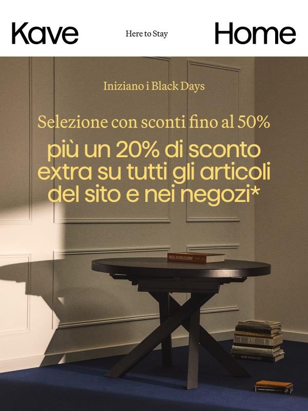 Iniziano i Black Days | -20% in più per te