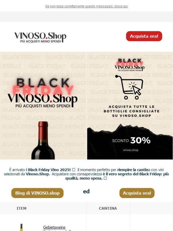 🍷🤑 VINOSO | È arrivato il Black Friday Vino 2025!