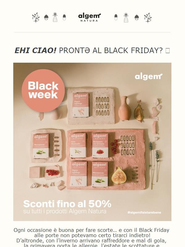 Black Week: i tuoi integratori preferiti fino al -50% 💚