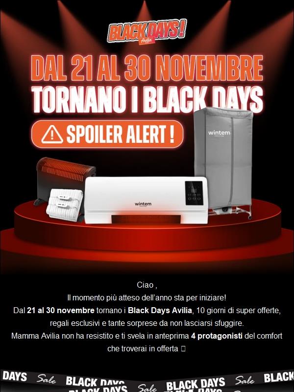 Ciao, arrivano i Black Days: offerte, regali e 4 spoiler imperdibili 🖤