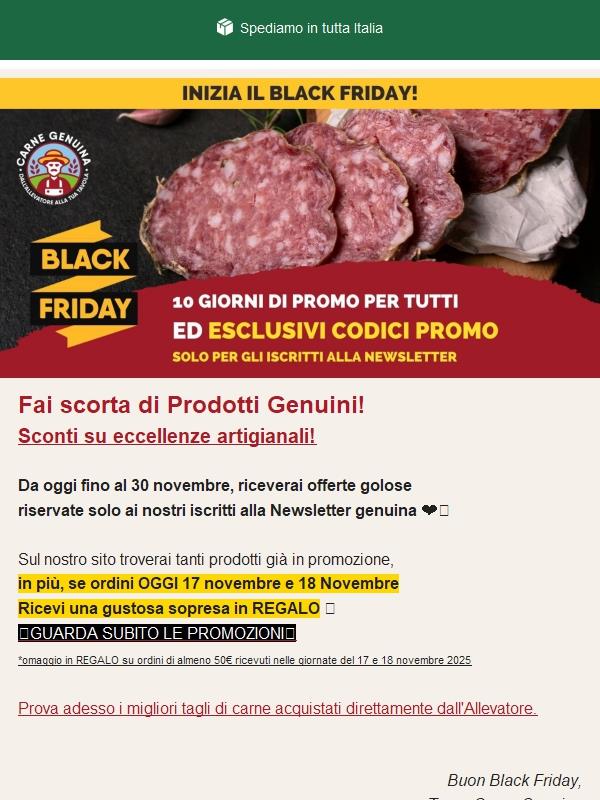 ⚫ Inizia il Black Friday di Carne Genuina!