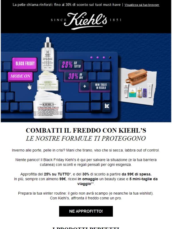 Affronta l’inverno grazie al Black Friday Kiehl’s 🖤