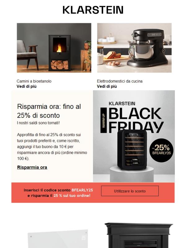 💥 Inizia i nostri saldi con fino al 25% di sconto + 10 € extra!