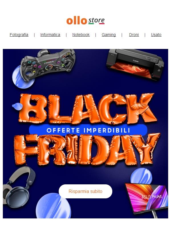 🔥 Black Friday Ollo: sono iniziati gli sconti!