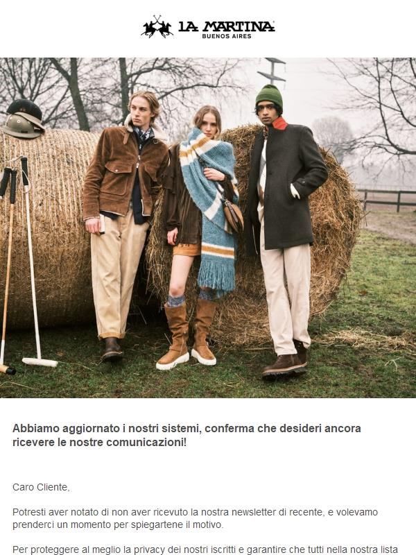 Azione richiesta: Conferma di voler continuare a ricevere la nostra newsletter