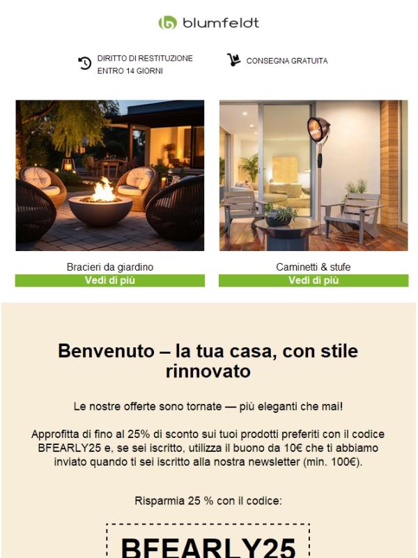 🚨 Non perdere questa occasione – fino al 25% di sconto + 10 € extra solo per te!