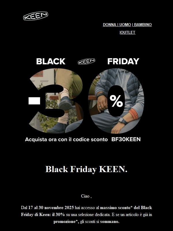 Il Black Friday KEEN è finalmente iniziato!