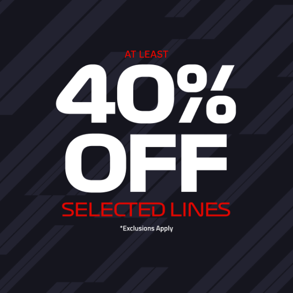 At least 40% off selected lines!