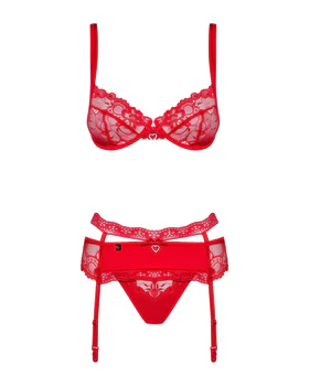 Completo Intimo 3 pezzi con Reggiseno e Reggicalze | HEARTINA