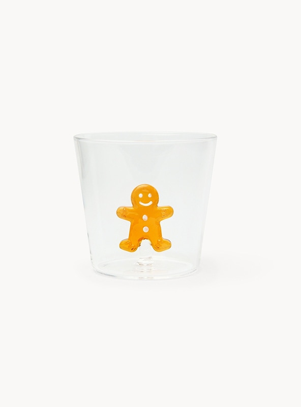 Bicchiere in vetro borosilicato dettaglio gingerbread
