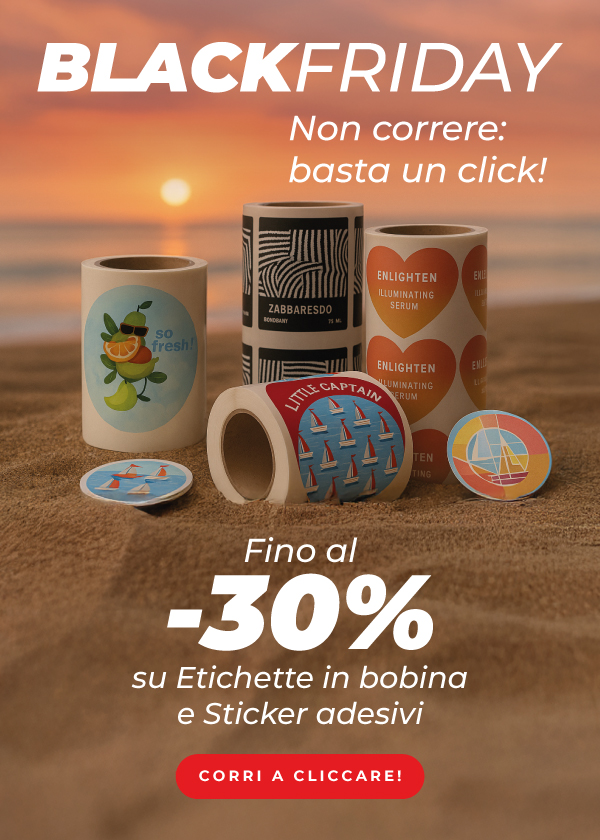 Etichette in bobina e adesivi fino al -30%
