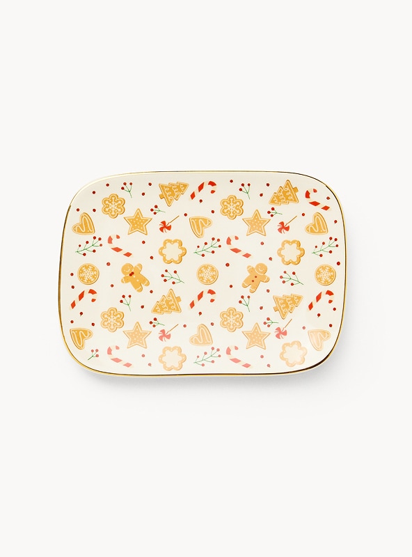 Piatto da portata in stoneware motivo gingerbread