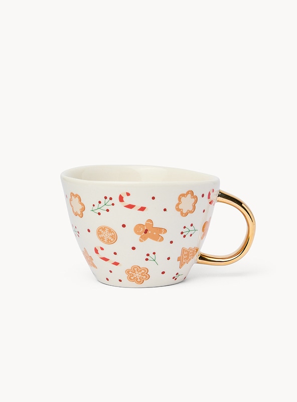 Tazza colazione in stoneware motivo gingerbread