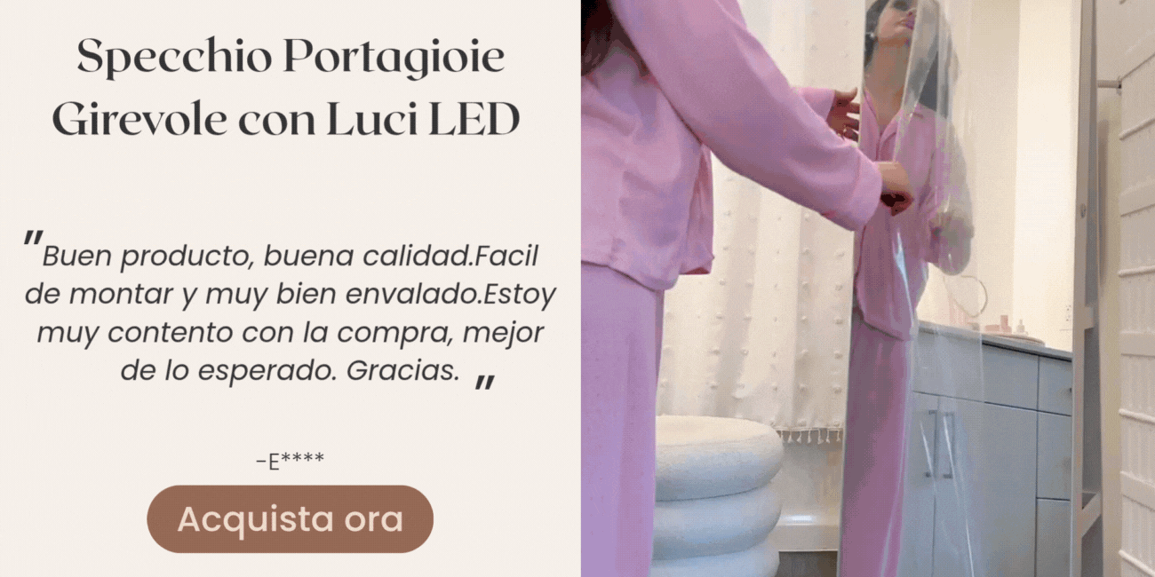 Specchio Portagioie Girevole con Luci LED