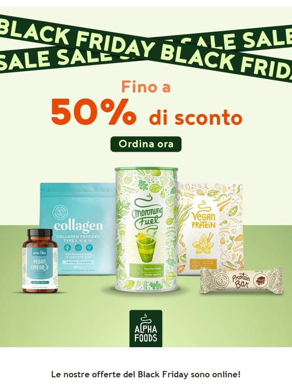 Fino al 50% di sconto: le nostre offerte del Black Friday sono arrivate! 😍💚