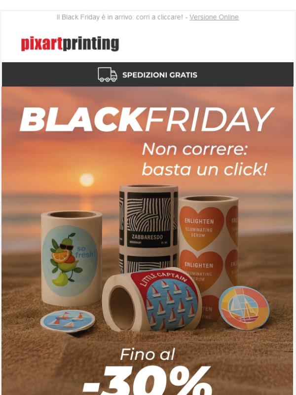 Etichette in bobina e adesivi fino al -30%? Basta un click!