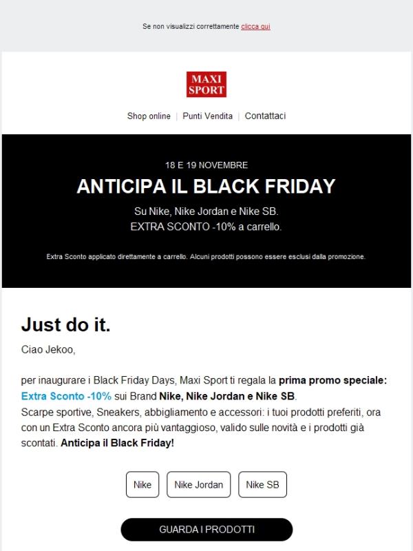 💣 EXTRA SCONTO -10% su Nike: oggi e domani 💥