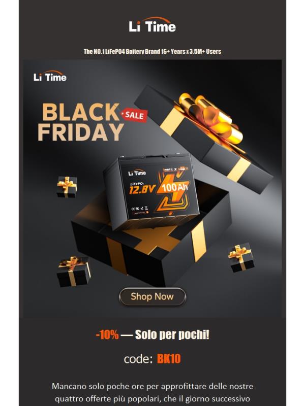 ⏰Il Black Friday – Offerta lampo di 72 ore sta per finire! Ultima opportunità!⏰