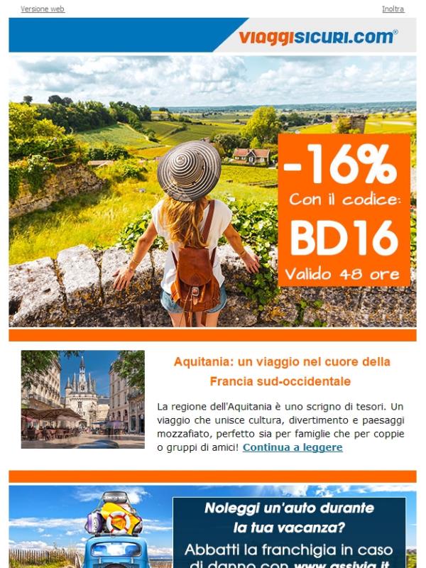 -16% sulle polizze e un viaggio nel cuore dell'Aquitania