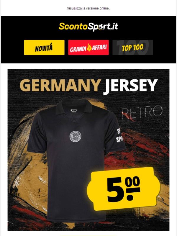 😱 Maglia retrò della Germania a SOLI 5,00 € 😱 Numero limitato!