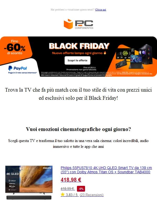 Il tuo Black Friday: TV top a prezzi shock solo per te
