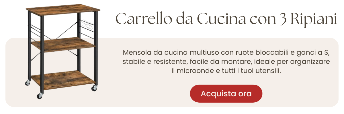 Carrello da Cucina con 3 Ripiani