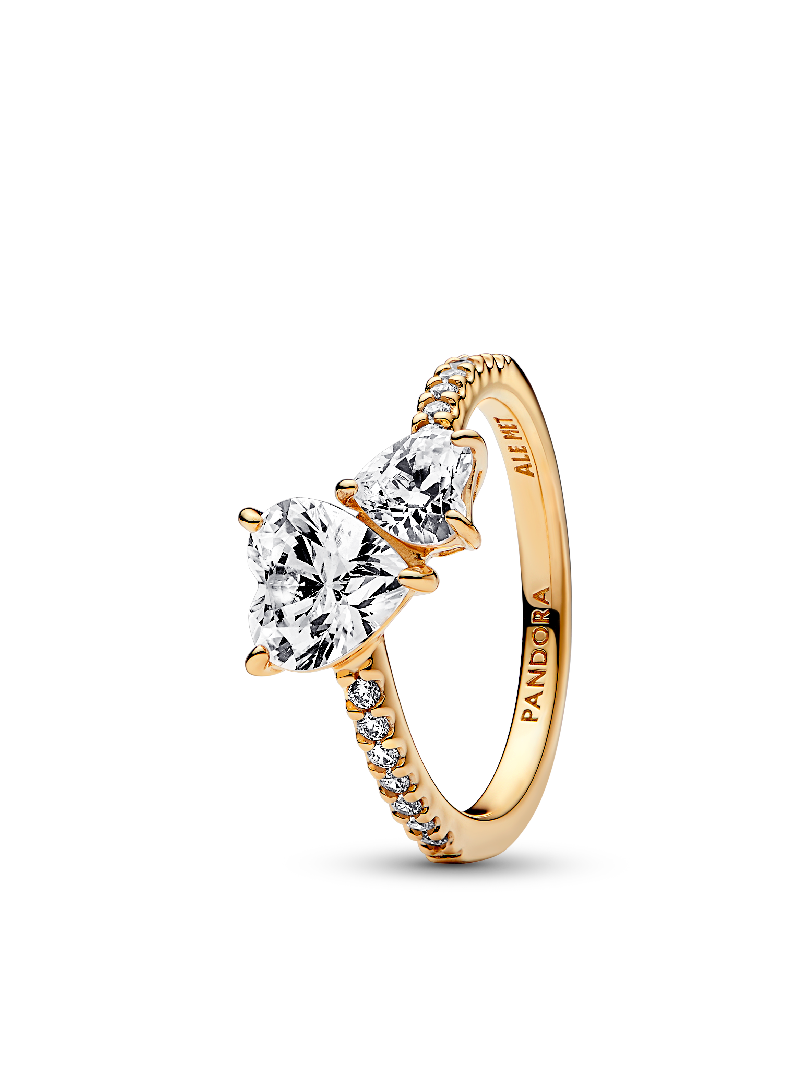 Double Heart Sparkling Ring