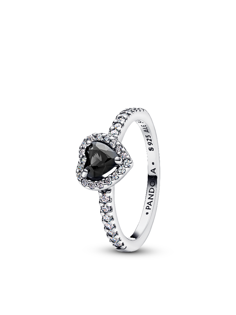Elevated Black Heart Ring