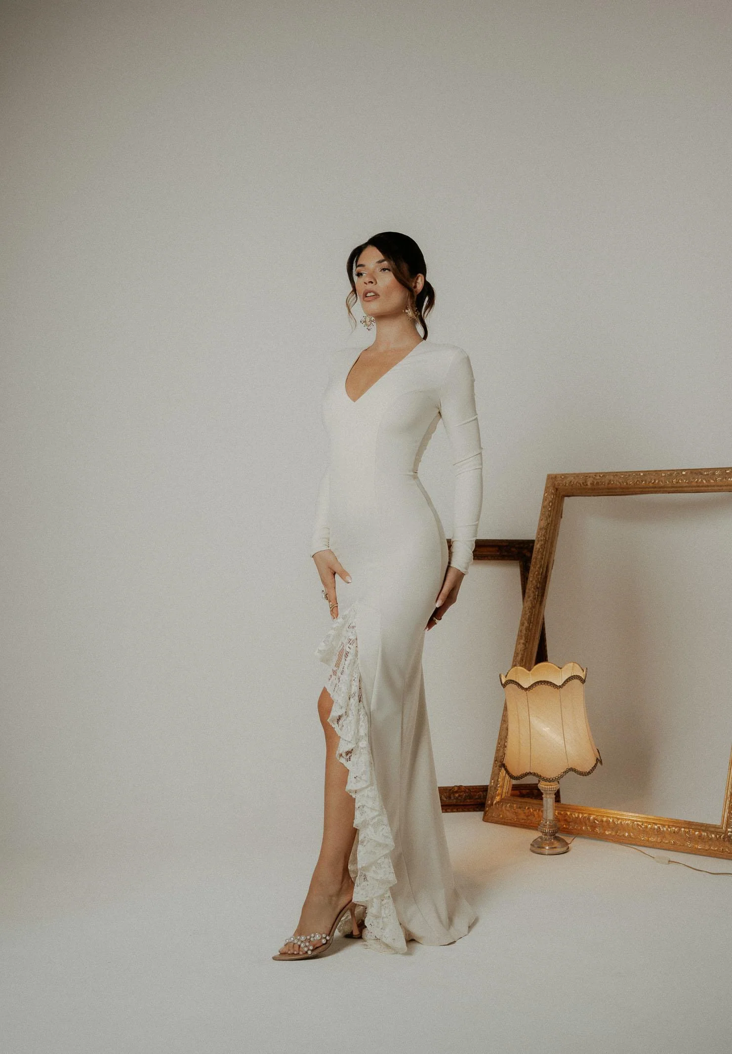 Image of SANTAS Abito lungo ENCHANTÉE panna da donna