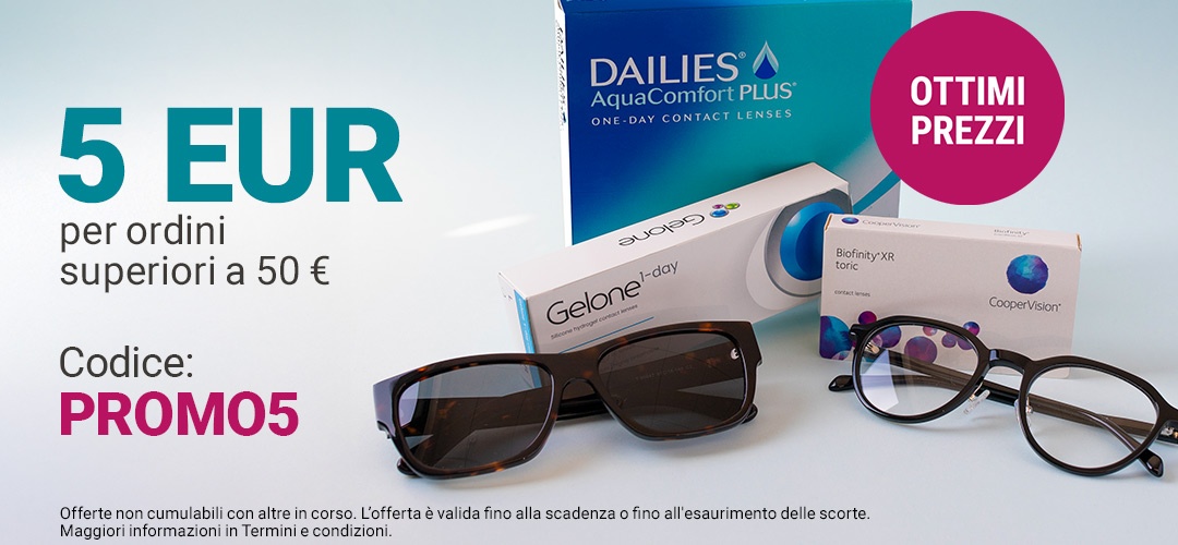 5€ di sconto per ordini superiori a 50€ - codice PROMO5