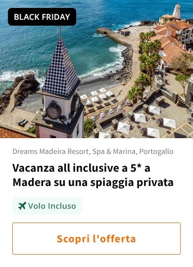 Vacanza all inclusive a 5* a Madera su una spiaggia privata