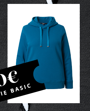 Maglia con orli a costine, cappuccio e maniche lunghe