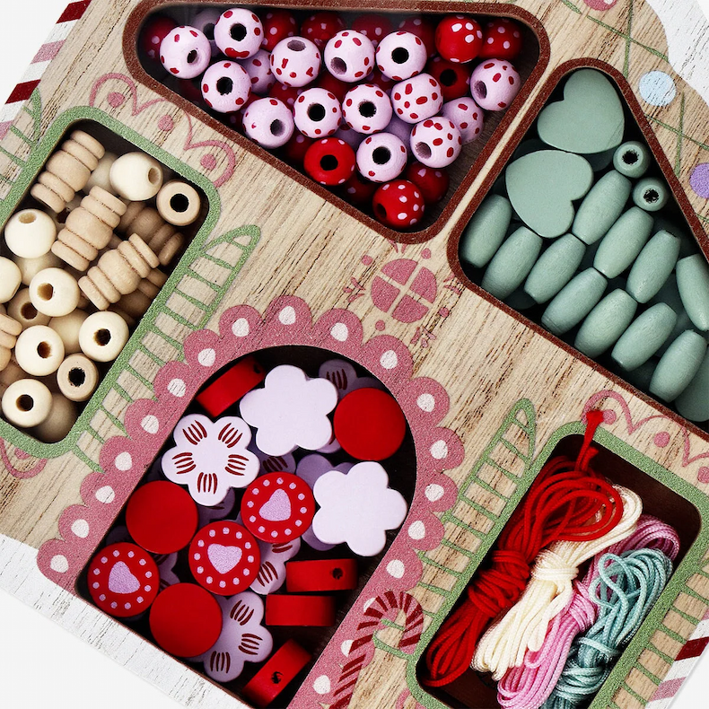 Bead set with string - Christmas house