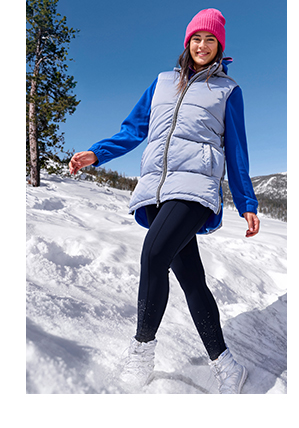 Gilet lungo, trapuntato e idrorepellente con cappuccio staccabile