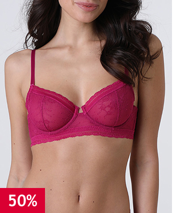 Reggiseno con Ferretto Romance Lace in pizzo, fucsia