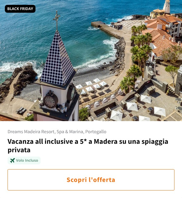 Vacanza all inclusive a 5* a Madera su una spiaggia privata
