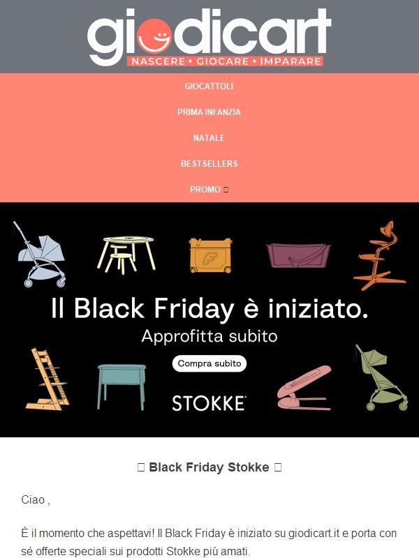 🖤 Black Friday Stokke è qui: sconti imperdibili su Giodicart.it!