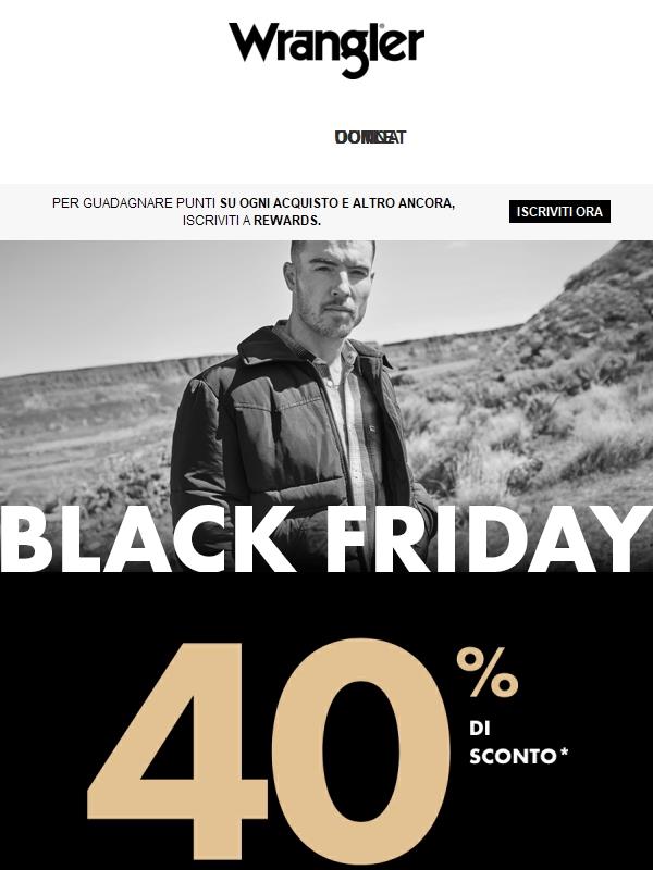 Accesso VIP al Black Friday: 40% di sconto su articoli selezionati