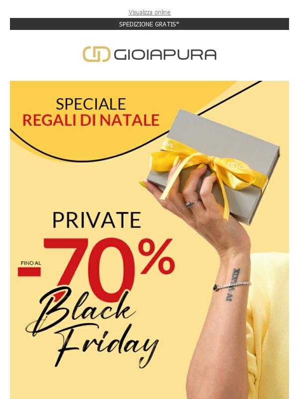 Black Friday ORO fino al -50%, sorprendi con un dono prezioso