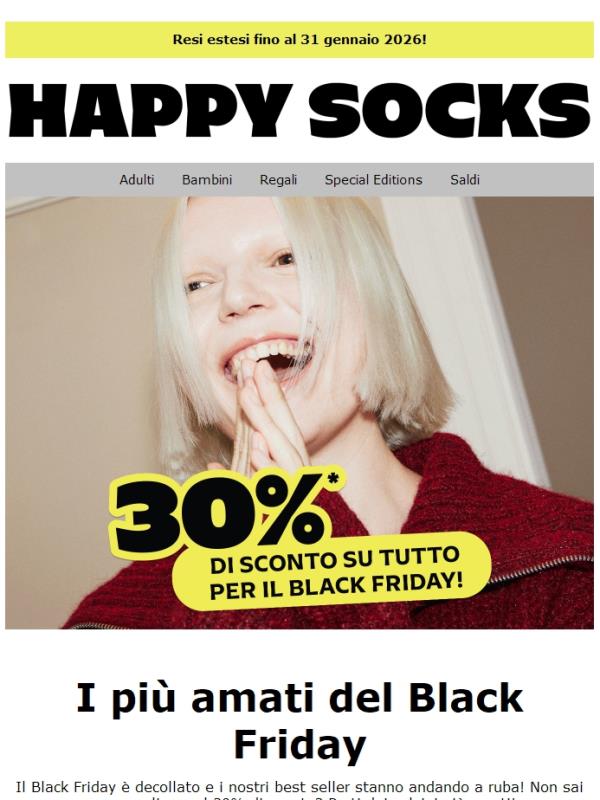 Black Friday – Sconto del 30% sui bestseller e su tutto il resto
