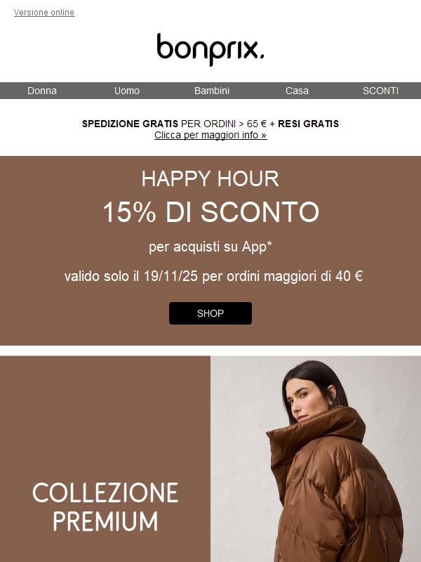 15% di sconto nella App ✨