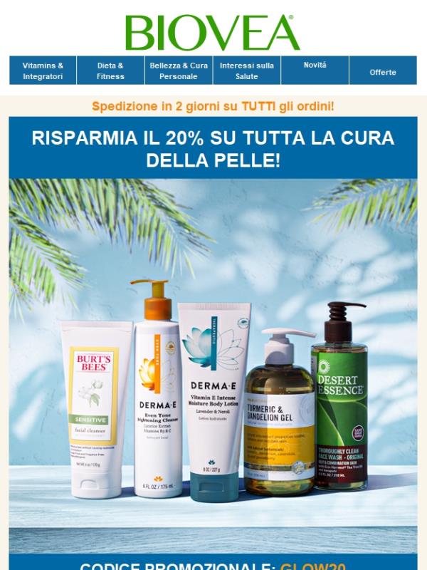 Proteggi la tua pelle questa stagione — 20% di sconto su tutta la skincare