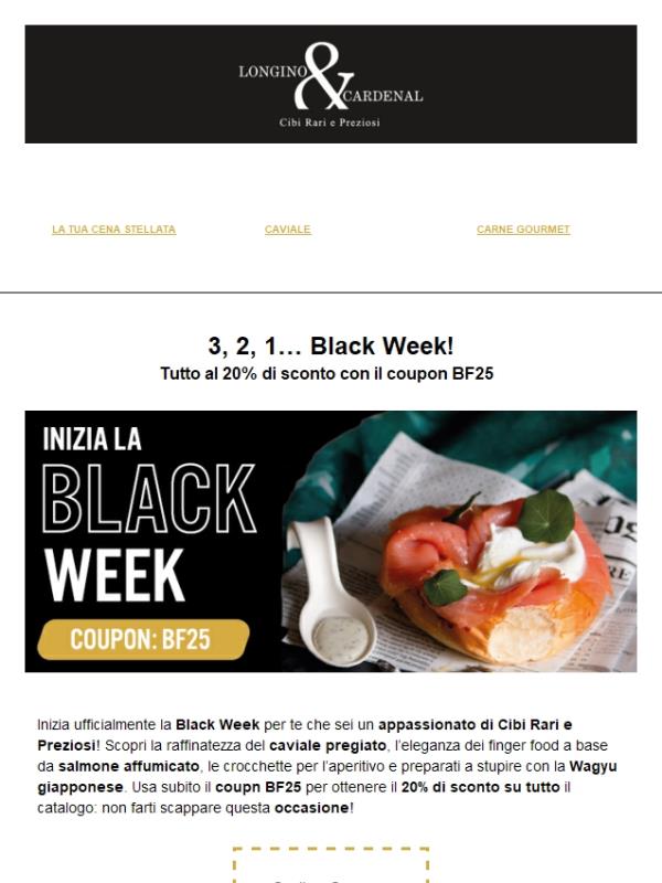 ⚫ La Black Week Inizia Oggi! | Tutto al 20% di Sconto