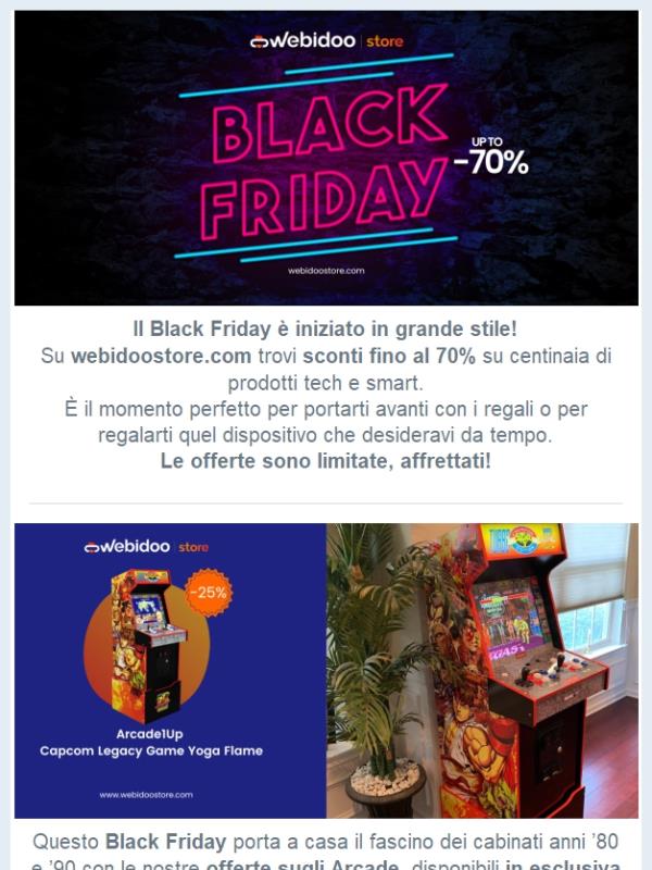 Black Friday Fino al 70% di sconto, anche nei negozi di Milano e Verona.